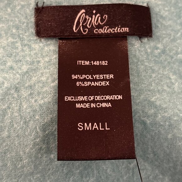 Aria Teal Paisley V-Neck Woman's Polyester Blend Pajama Pullover Top Size Small - Picture 4 of 5